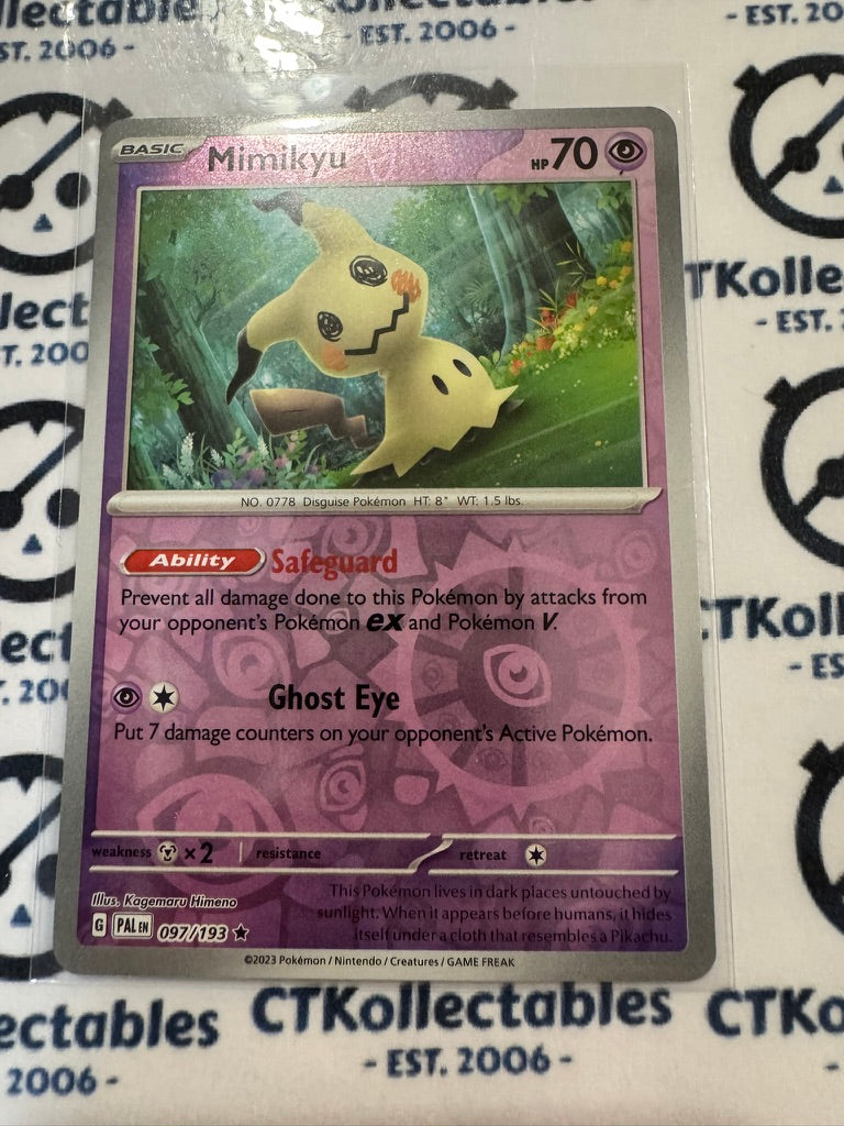 Mimikyu Reverse Holo #097/193 Scarlet & Violet Paldea Evolved Pokemon Card