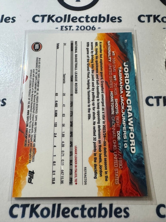 2024-25 Topps NBL Chrome JORDON CRAWFORD Refractor #91