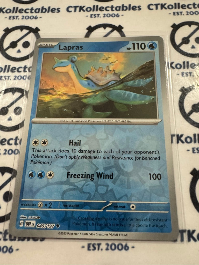 Lapras Reverse Holo #045/197 2023 Obsidian Flames Pokemon Card