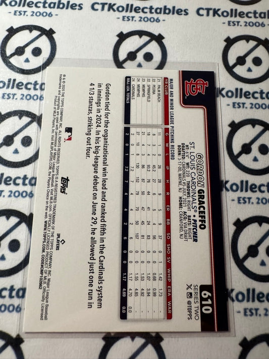 2025 Topps Series 2 Baseball Rookie Card #610 Gordon Graceffo St. Louis Cardina