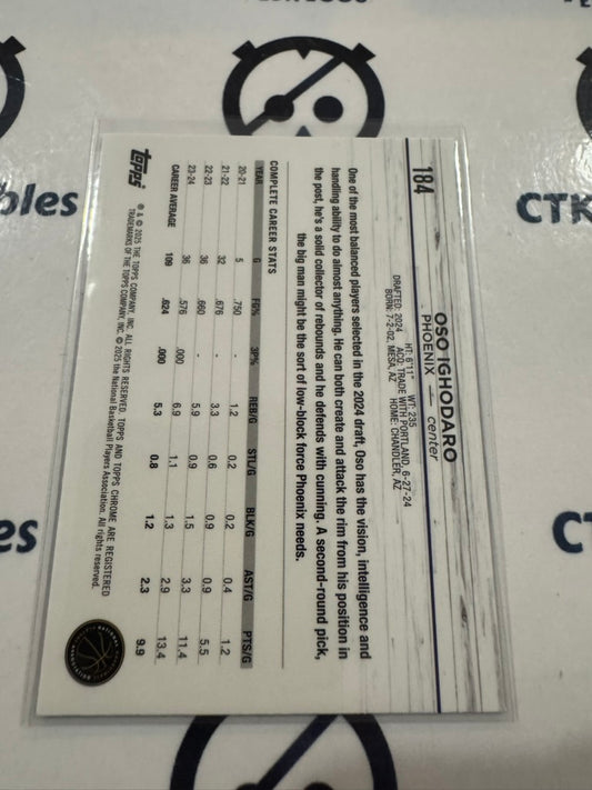 2024/25 Topps NBA Chrome Oso Ighodaro Rookie Base #184 Suns
