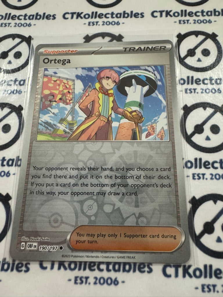 Ortega Reverse Holo #190/197 2023 Obsidian Flames Pokemon Card – CTKollectables