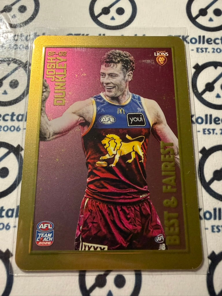 2026 Teamcoach AFL GOLD Best & Fairest BF-02 Josh Dunkley Lions