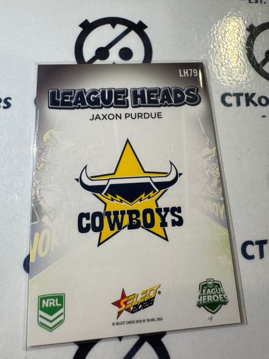 2026 Select NRL League Heroes League Heads #LH79 Jaxon Purdue Cowboys