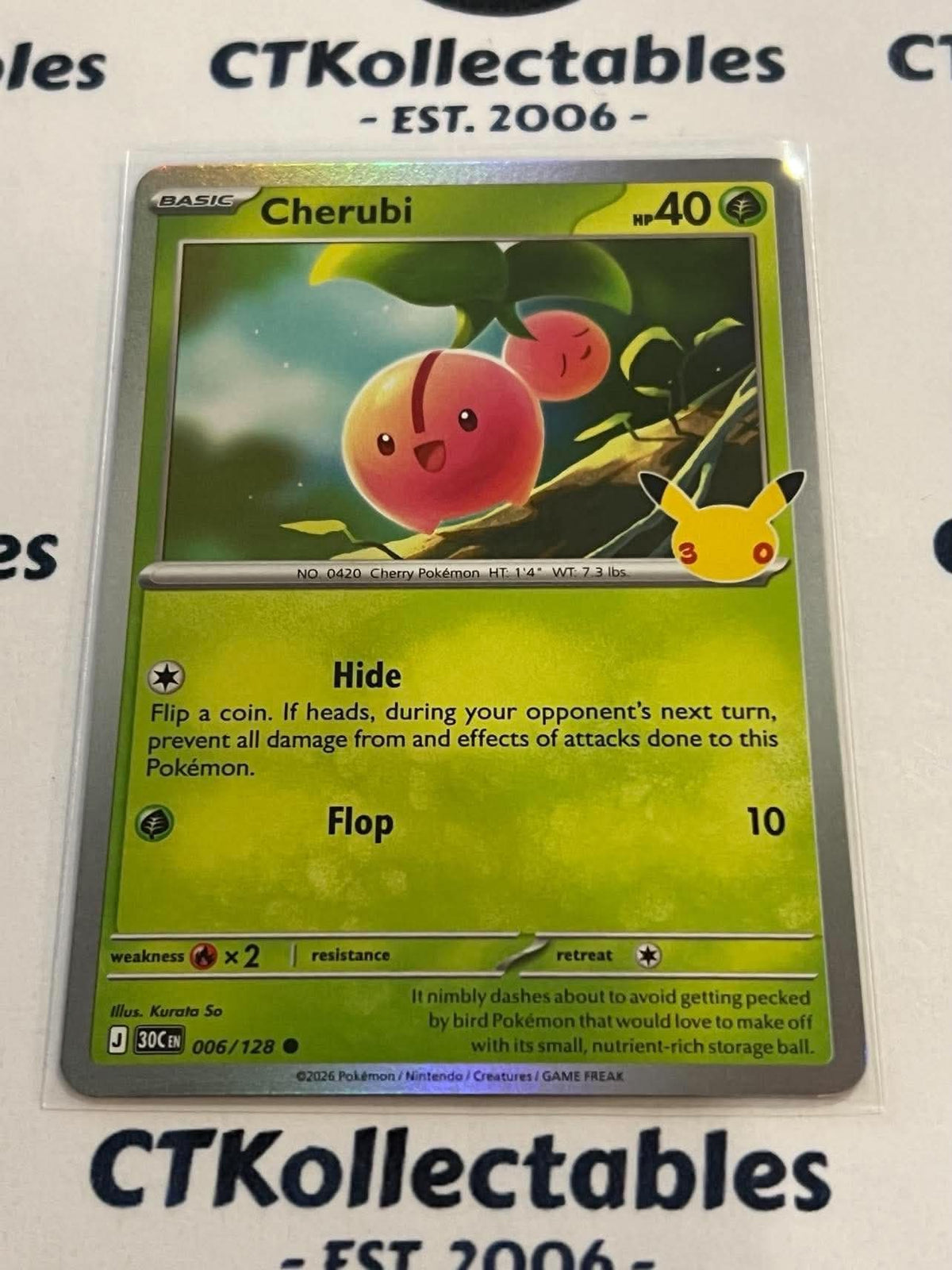 Cherubi 006/128 Holo Foil ENG 30th Anniversary Celebration Pokemon TCG