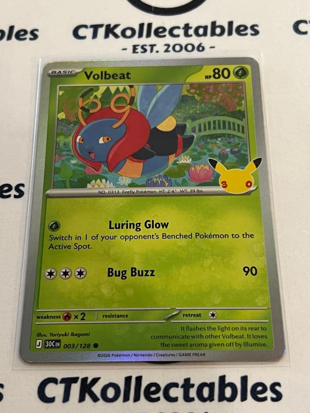 Volbeat 003/128 Holo Foil ENG 30th Anniversary Celebration Pokemon TCG