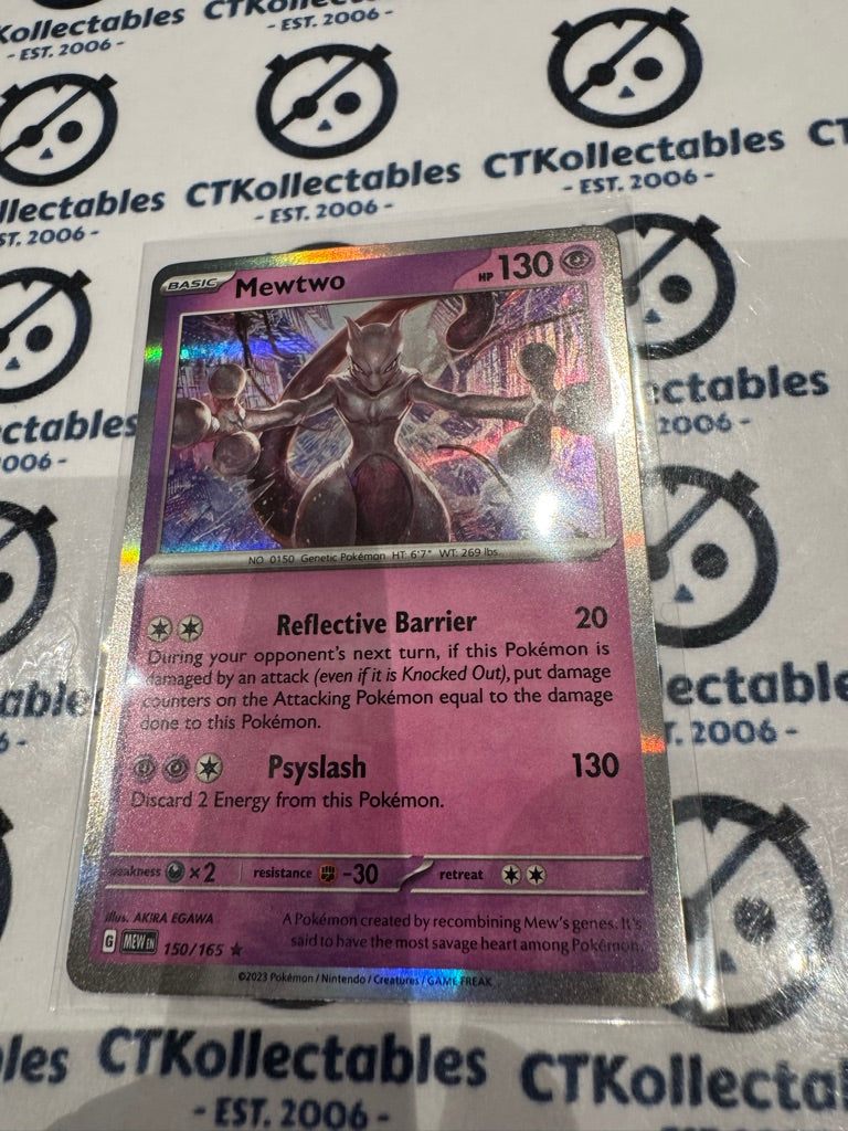 Mewtwo Holo Rare #150/165 Scarlet & Violet 151 Pokemon Card