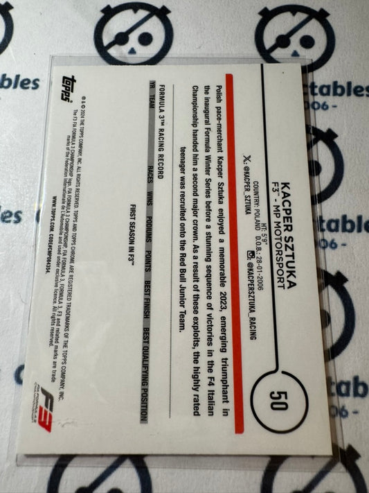 2024 Topps Chrome F1 Future Stars Kacper Sztuka #42 F3