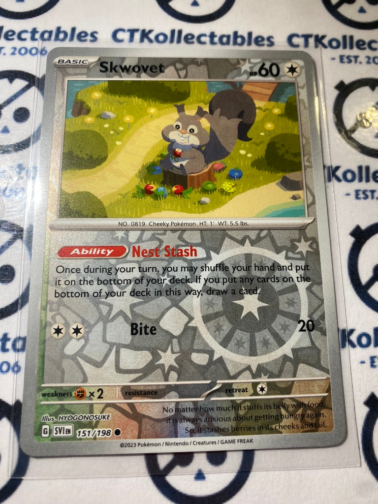 Skwovet Reverse Holo #151/198 2023 Scarlet & Violet Pokémon TCG
