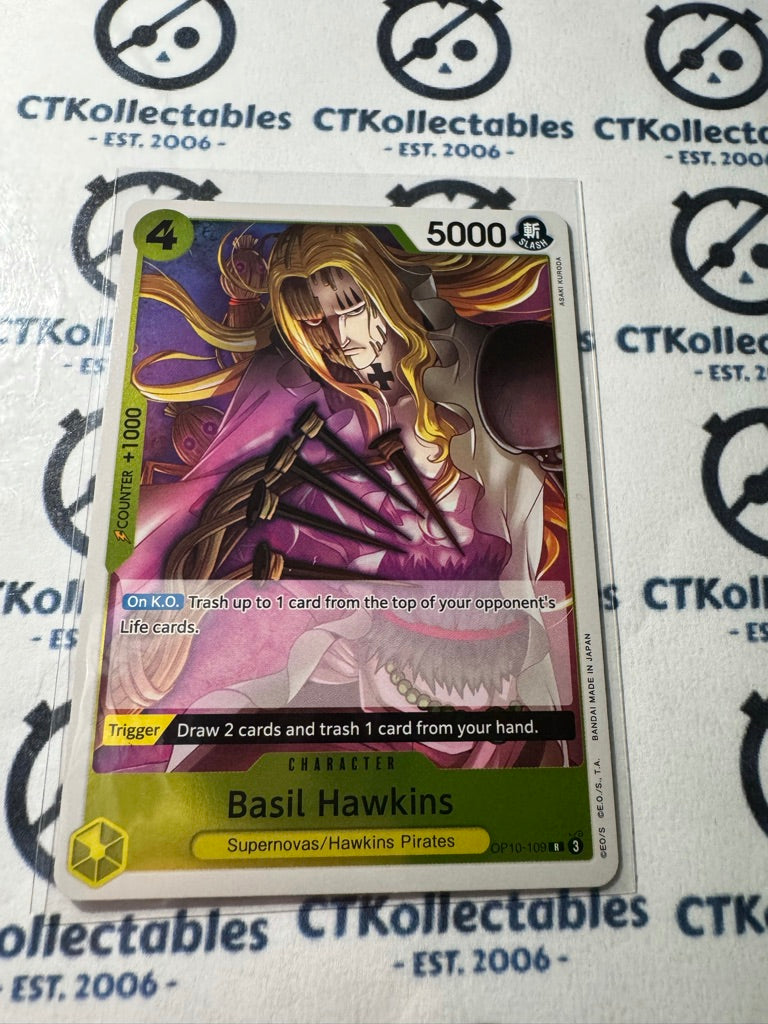 One Piece TCG Basil Hawkins FOIL Card OP10-109 R Royal Blood NM/M