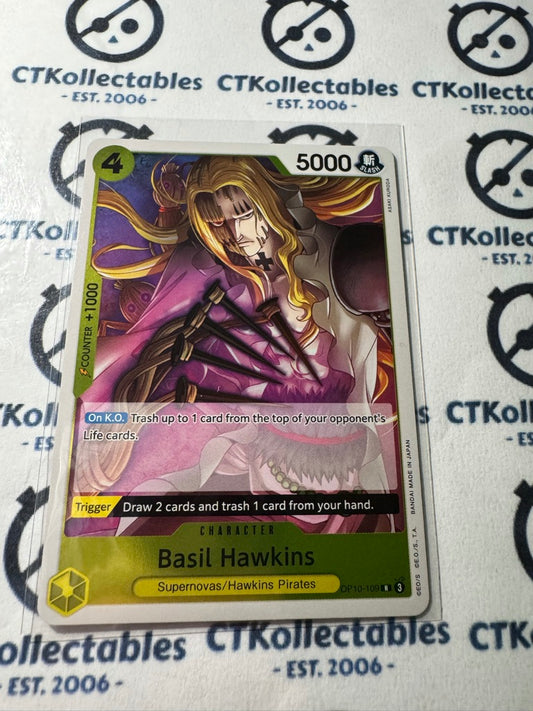 One Piece TCG Basil Hawkins FOIL Card OP10-109 R Royal Blood NM/M