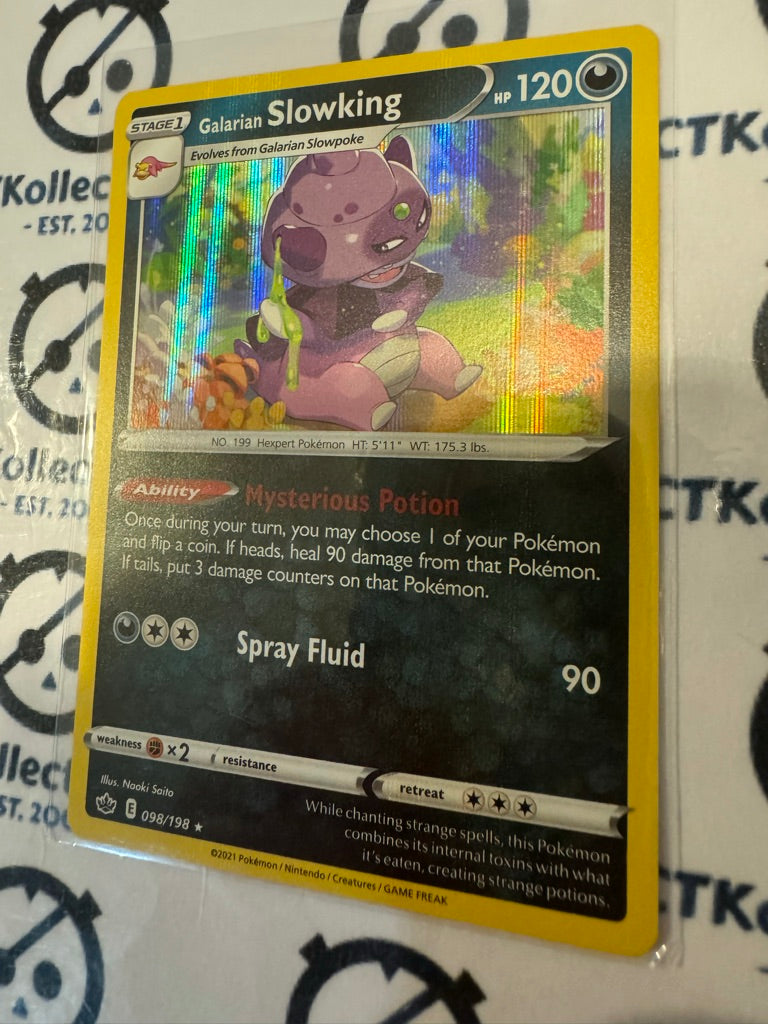 Galarian Slowking Holo Rare #098/198 Pokemon Card Chilling Reign