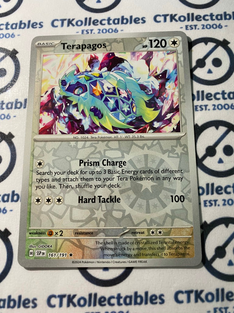 Terapagos Reverse Holo #161/191 Surging Sparks Pokémon TCG 2024