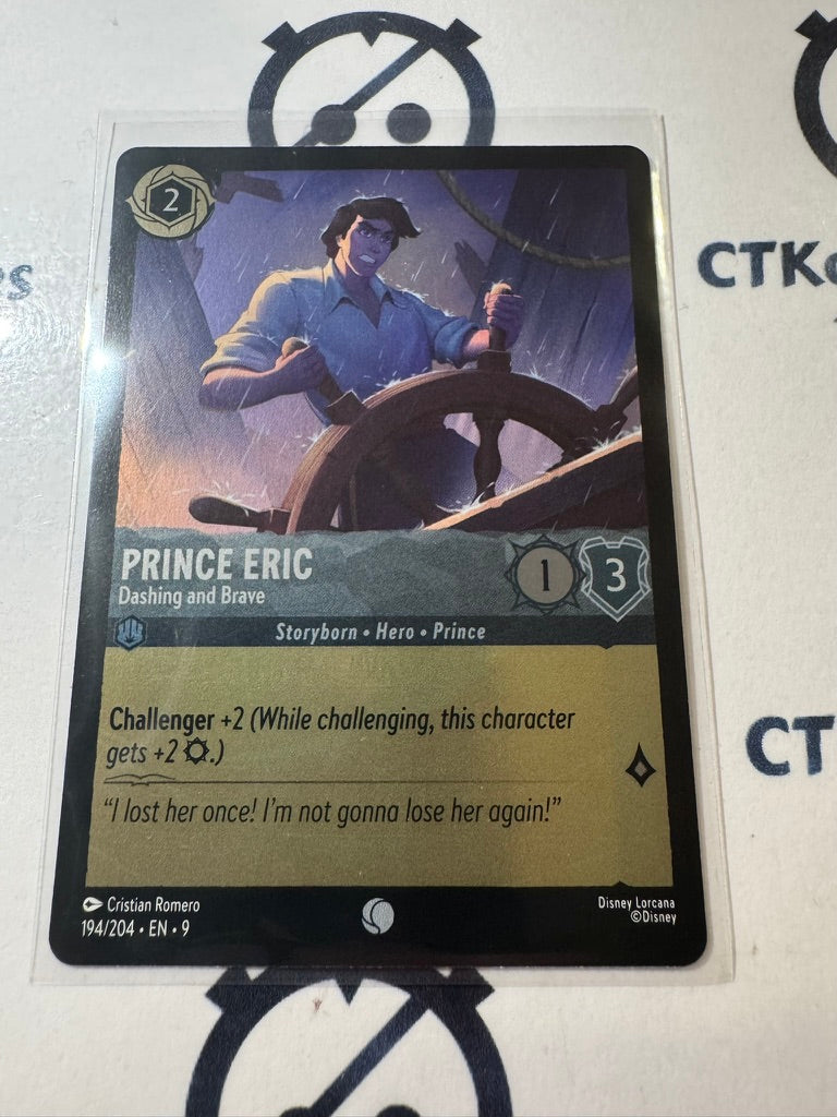 Disney Lorcana Fabled COLD FOIL 194/204 Prince Eric Dashing and Brave C