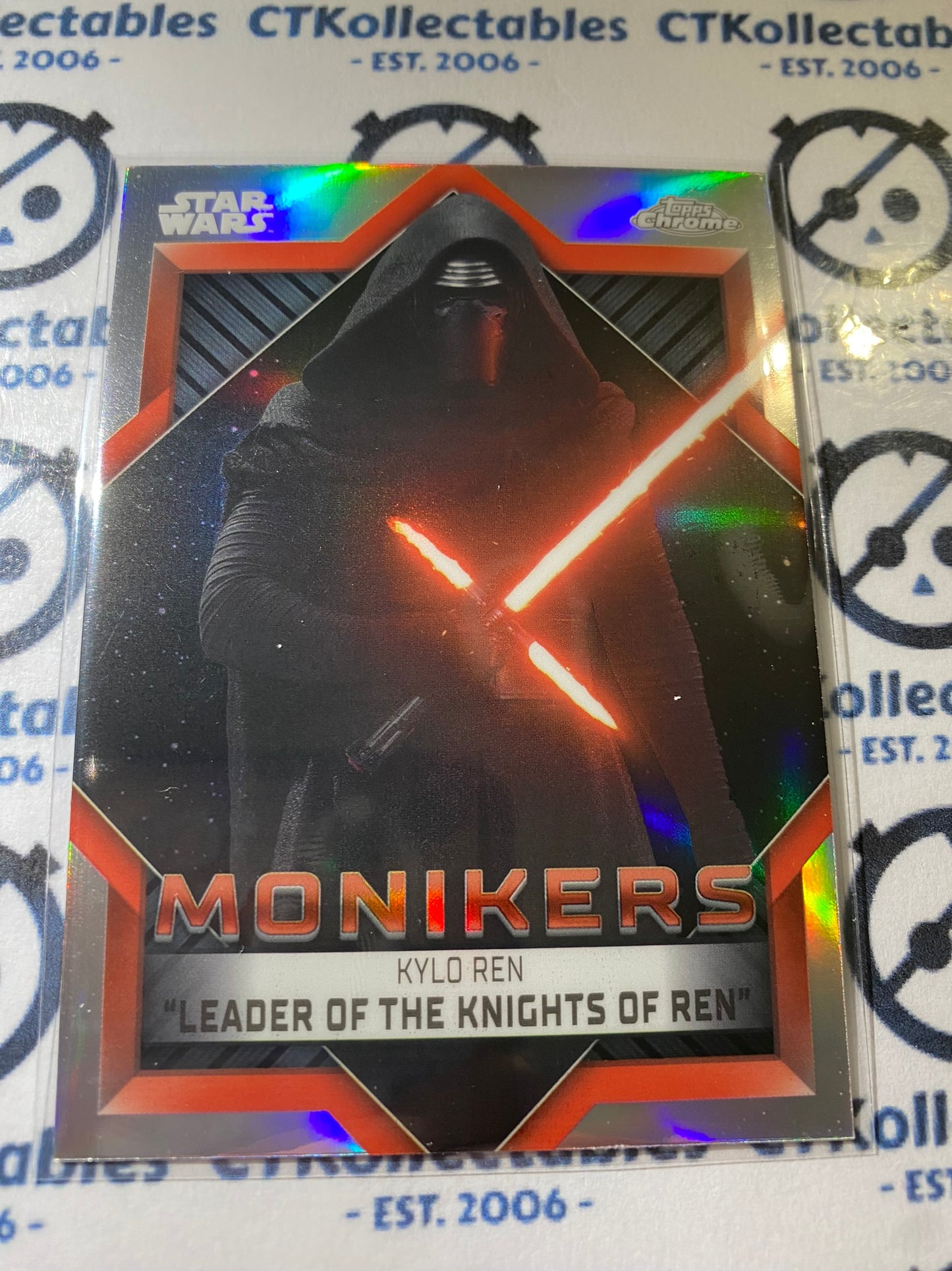 2023 Topps Chrome Star Wars - Kylo Ren Monikers Siver Refractor