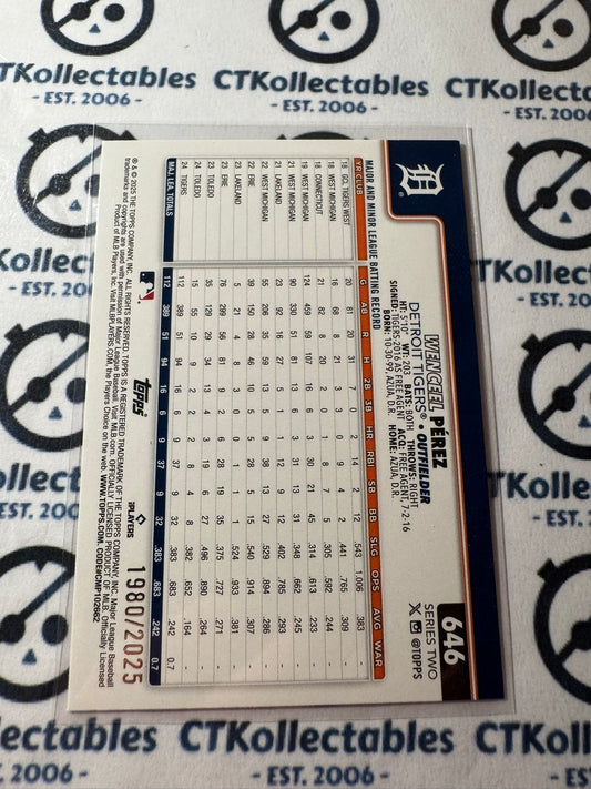 2025 Topps Series 2 Baseball Wenceel Perez GOLD Parallel #1980/2025 Tigers