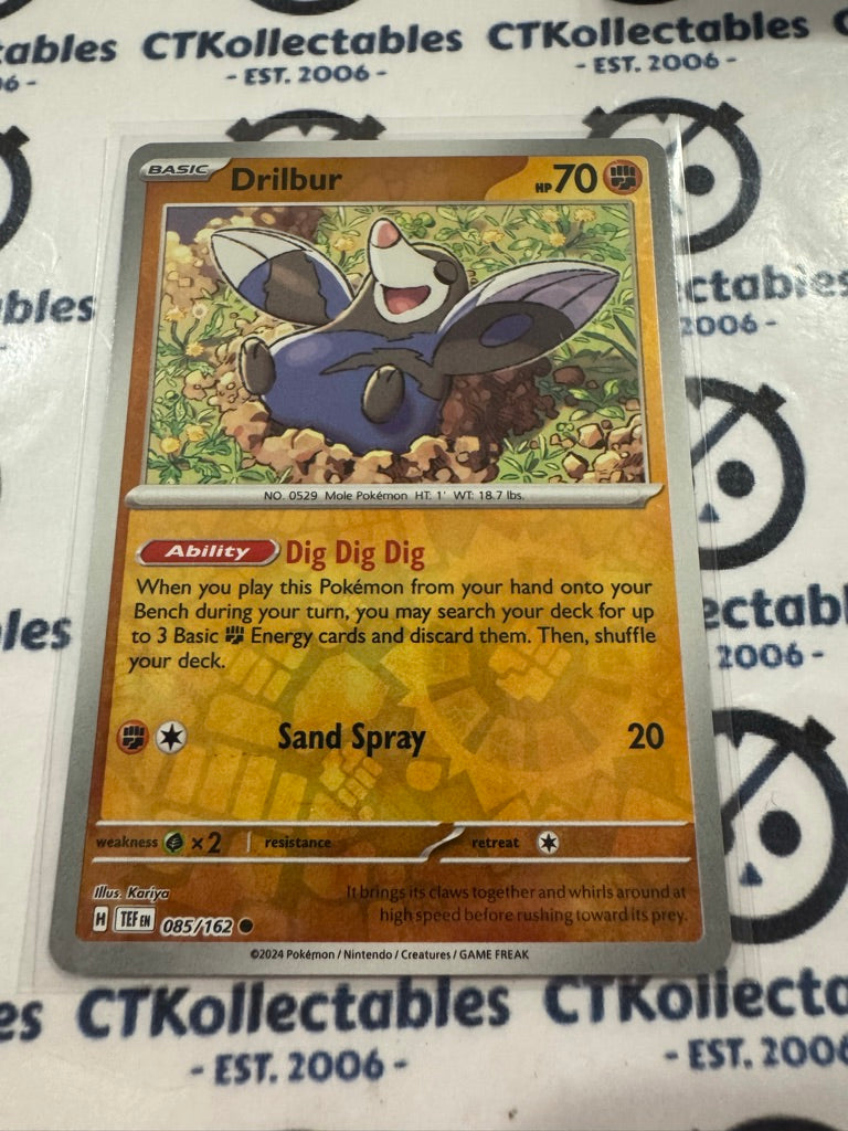 Drilbur Reverse Holo Scarlet & Violet Temporal Forces # 085/162 Pokemon