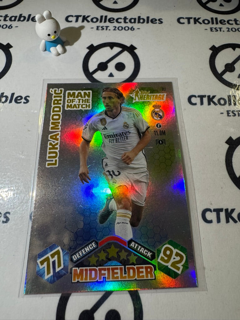 2023-24 TOPPS MATCH ATTAX HERITAGE LUKA MODRIE MAN OF THE MATCH #317