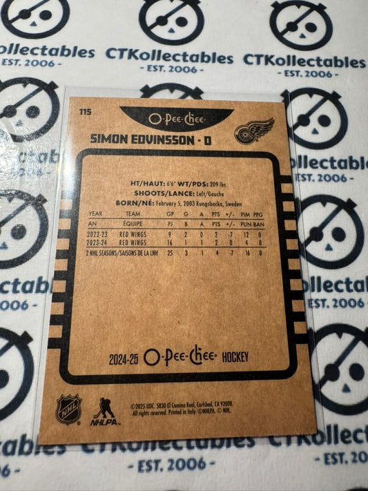 2024-25 O-Pee-Chee Hockey RETRO #1115 Simon Edvinsson Detroit Red Wings