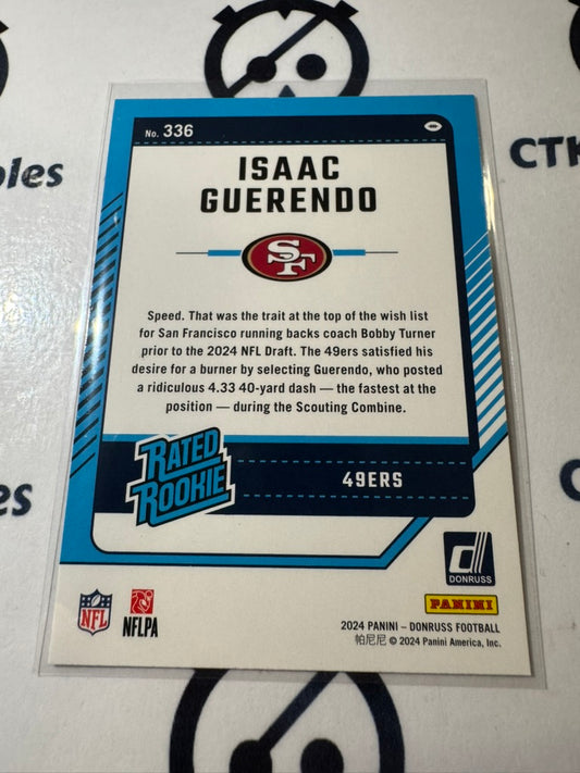 2024 NFL Panini Donruss Rated rookie #336 Isaac Guerendo 49ers