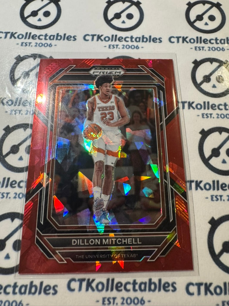 2023 NBA Panini Prizm Draft picks Dillon Mitchell Red cracked ice Prizm #35