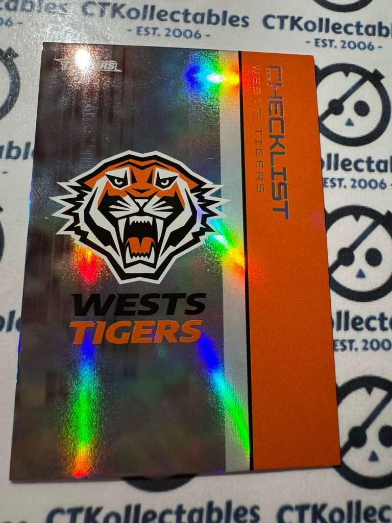 2025 NRL Traders Silver Parallel PS 145 WESTS TIGERS CHECKLIST