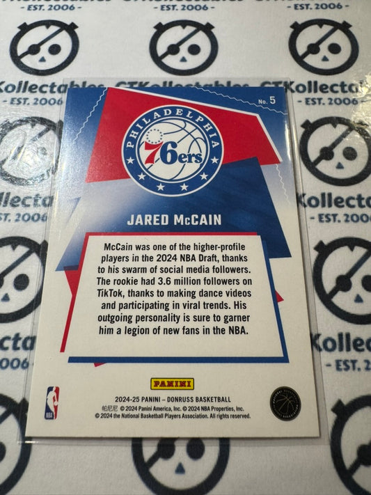 2024-25 NBA Panini Donruss Jared McCain Great X-pectations #5 76ers