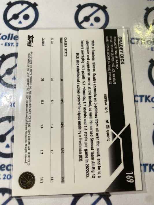 2023/24 Topps NBA Chrome Grady Dick Rookie RC Silver Refractor #169 Toronto