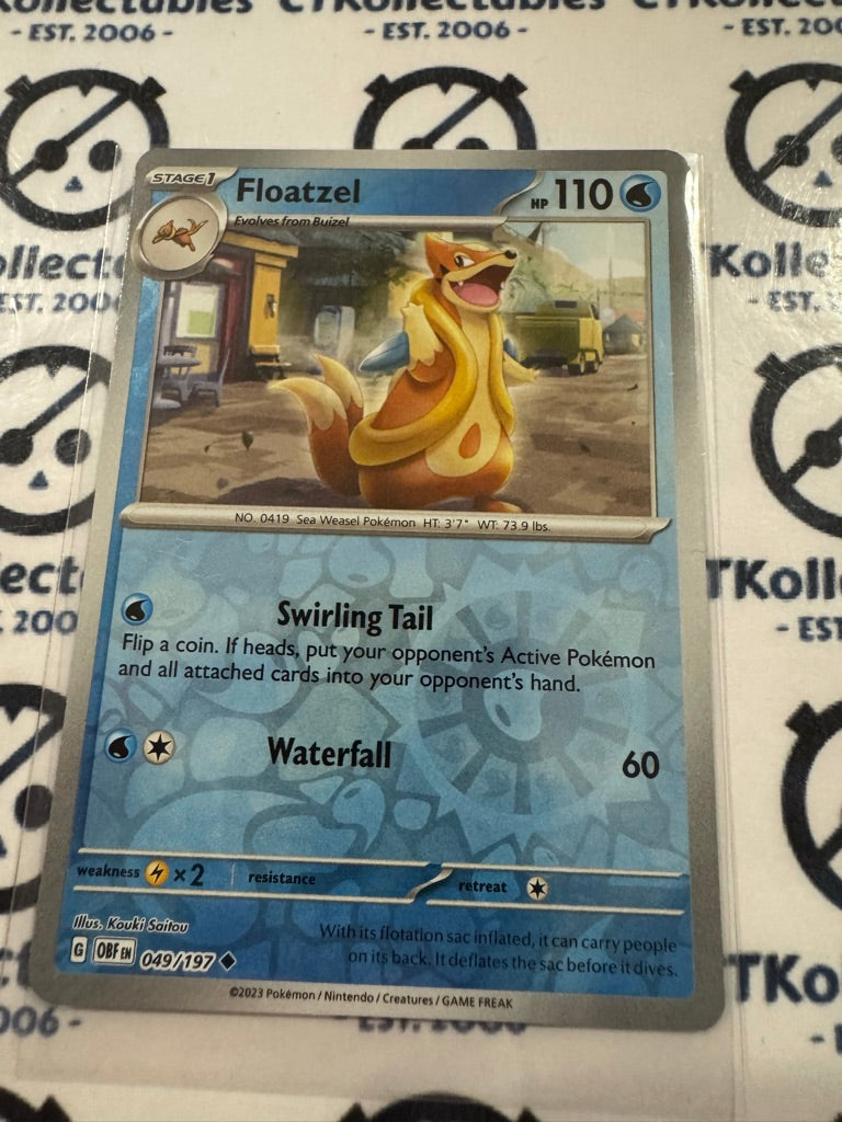 Floatzel Reverse Holo #049/197 2023 Obsidian Flames Pokemon Card