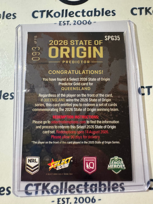 2026 Select NRL League Heroes State of Origin Predictor Jeremaih Nanhai #093/115