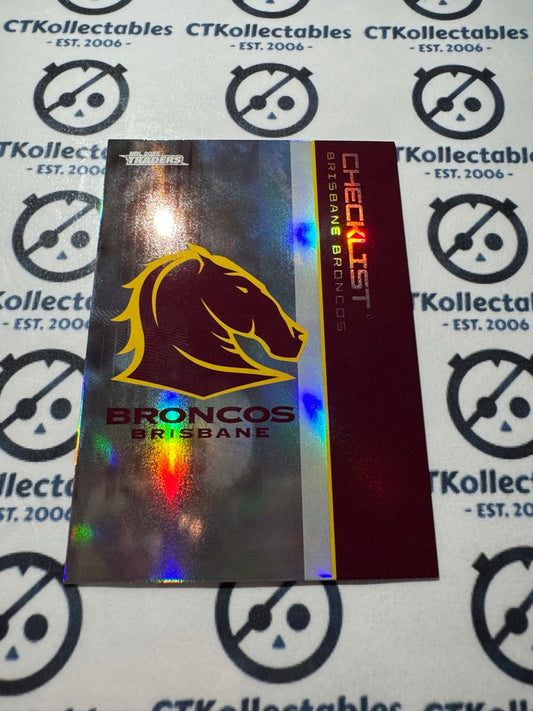 2025 NRL Traders Silver Parallel PS 001  BRONCOS CHECKLIST