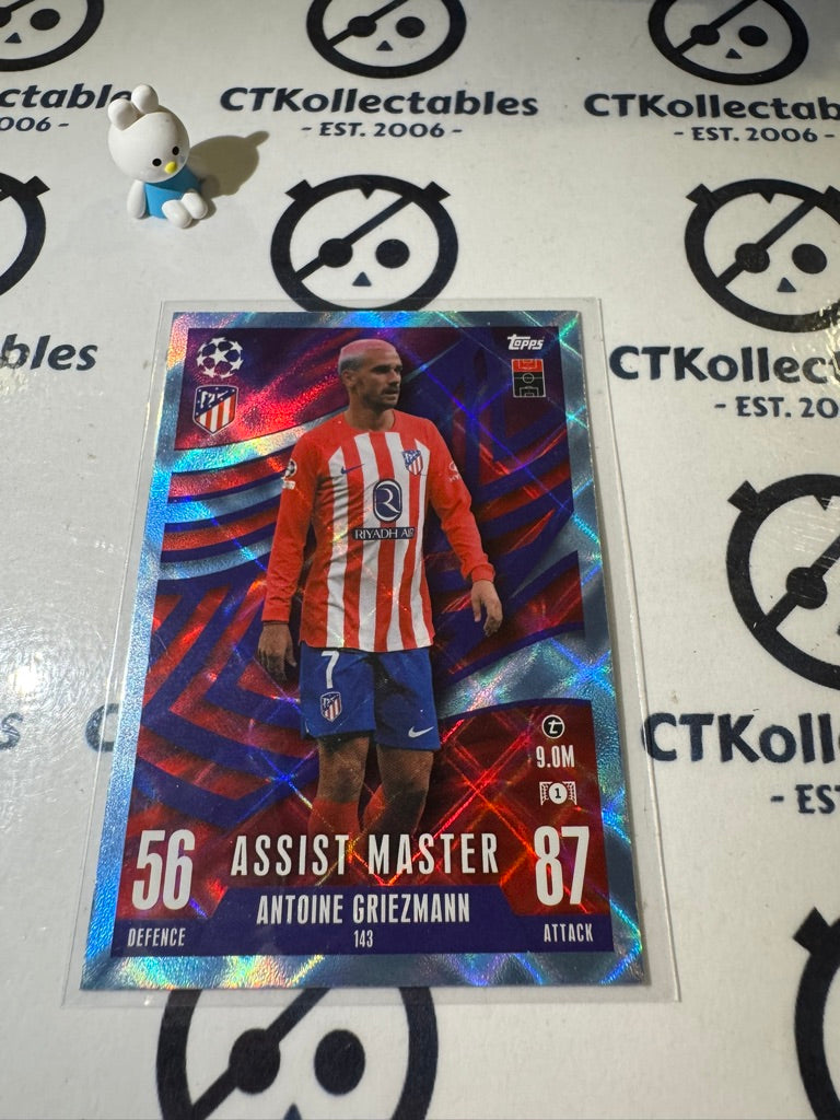 2023-24 TOPPS MATCH ATTAX ANTOINE GRIEZMANN ASSIST MASTER CRYSTAL BLUE #143
