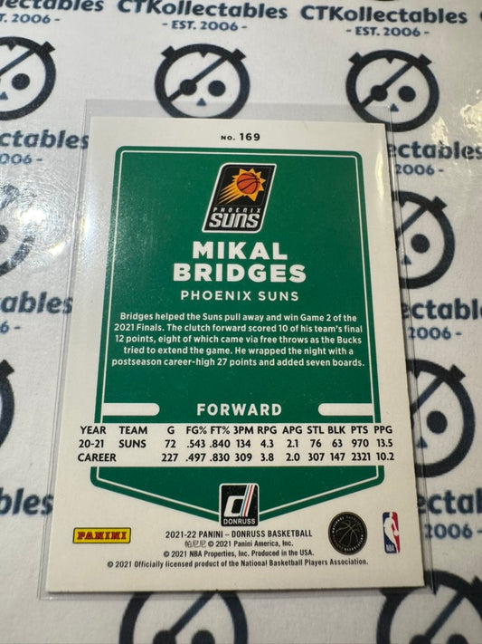 2021-22 NBA Donruss Mikal Bridges Green Laser #169 Suns
