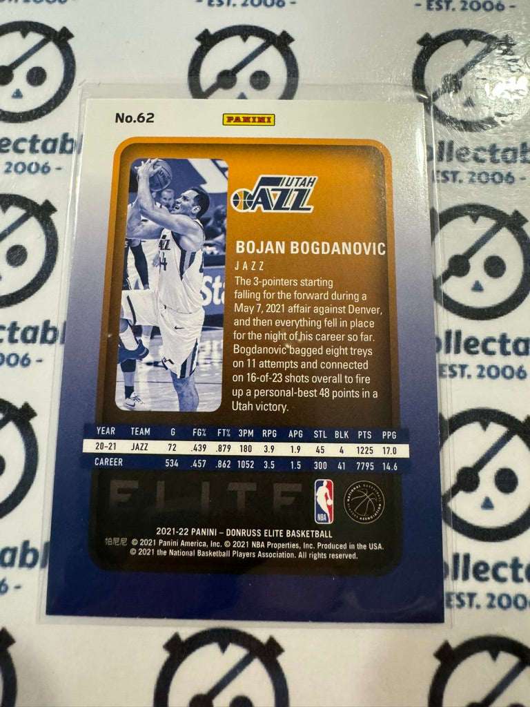 2020-21 NBA Panini Elite Base Bojan Bogdanovic #62 Jazz