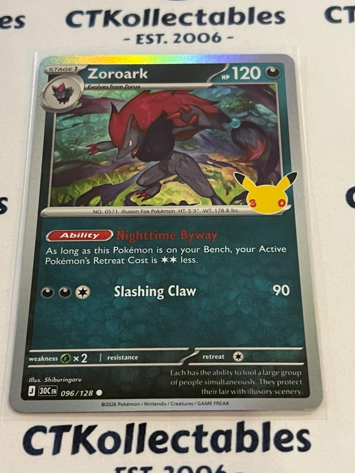 Zoroark 096/128 Holo Foil ENG 30th Anniversary Celebration Pokemon TCG