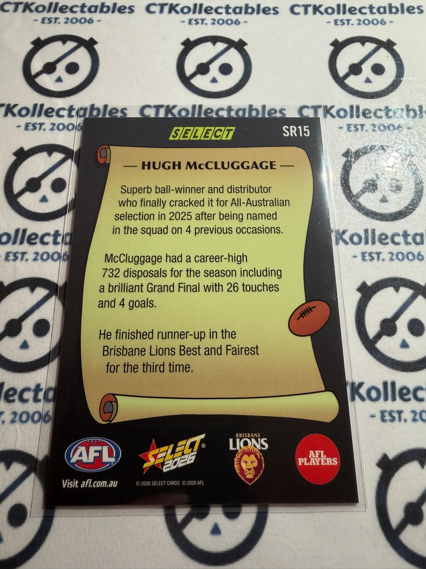 2026 Select AFL Footy Stars REWIND #SR15 Hugh McCluggage Lions