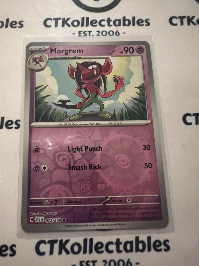 Morgrem Reverse Holo #072/159 Journey Together Pokemon Card TCG