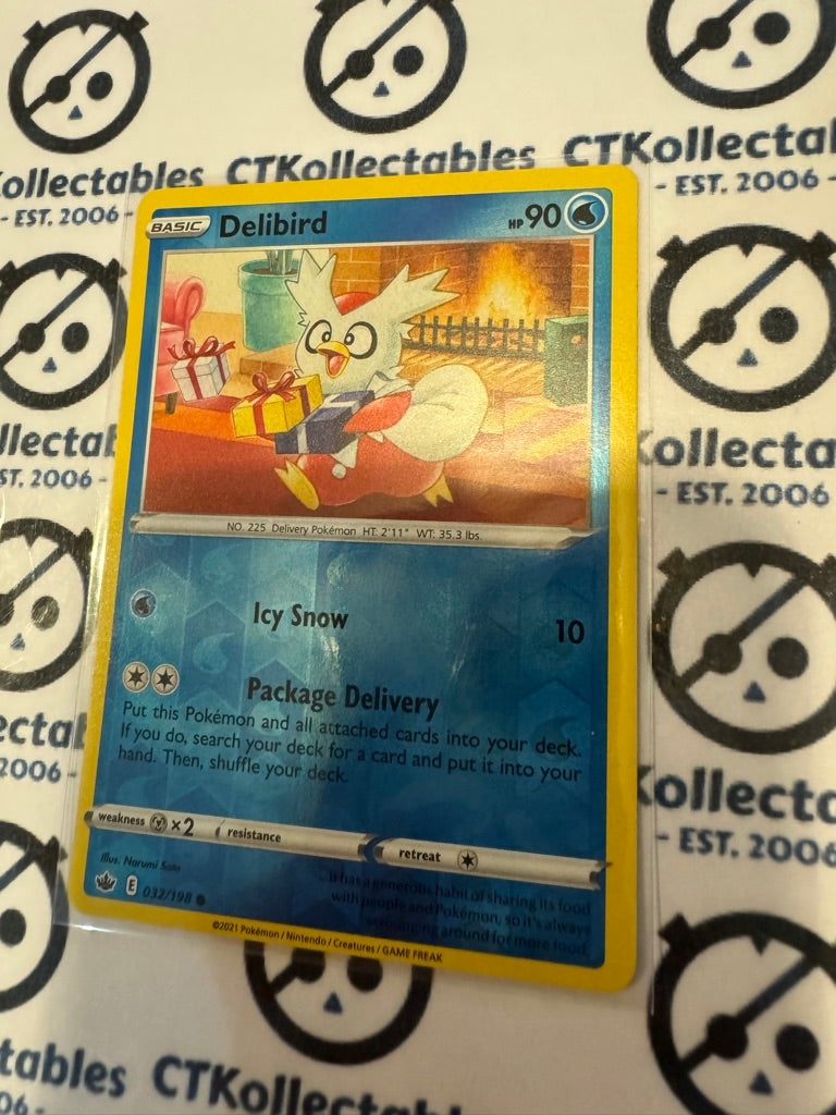 Delibird reverse Holo #032/198 Pokemon Card Chilling Reign