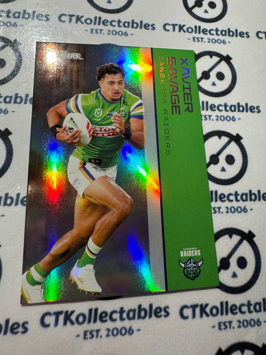 2025 NRL Traders Silver Parallel PS 012 XAVIER SAVAGE RAIDERS