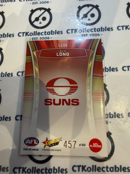 2026 Select AFL Footy Stars Hobby Luminous LG86 Ben Long #457/850 Suns