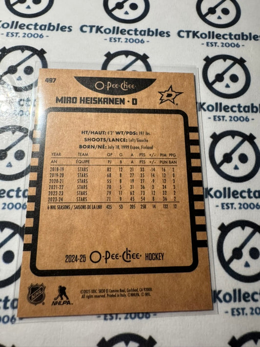 2024-25 O-Pee-Chee Hockey RETRO #497 Miro Heiskanen Dallas Stars