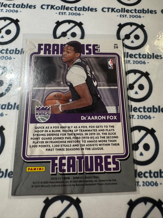 2020-21 NBA Donruss Immanuel De'Aaron Fox Franchise Features #26 Kings
