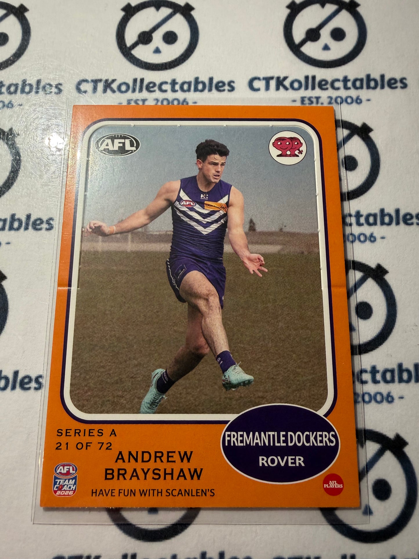 2026 Teamcoach AFL Scanlens Die-Cut Andrew Brayshaw 21 of 72 Dockers