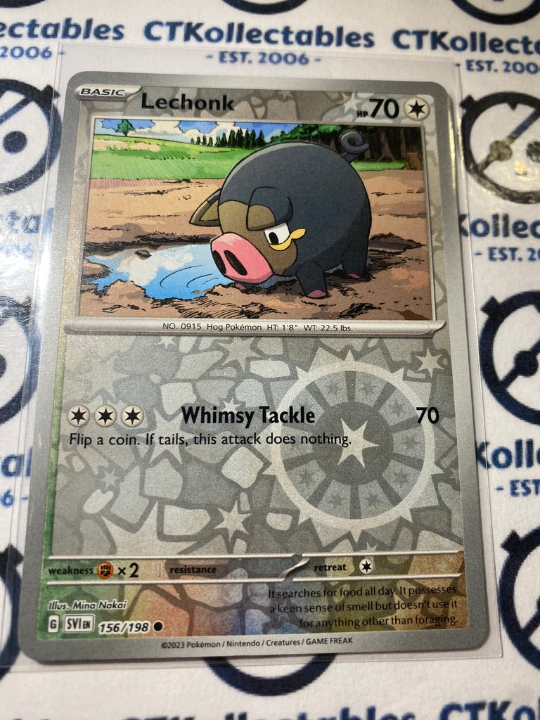 Lechonk Reverse Holo #156/198 2023 Scarlet & Violet Pokémon TCG