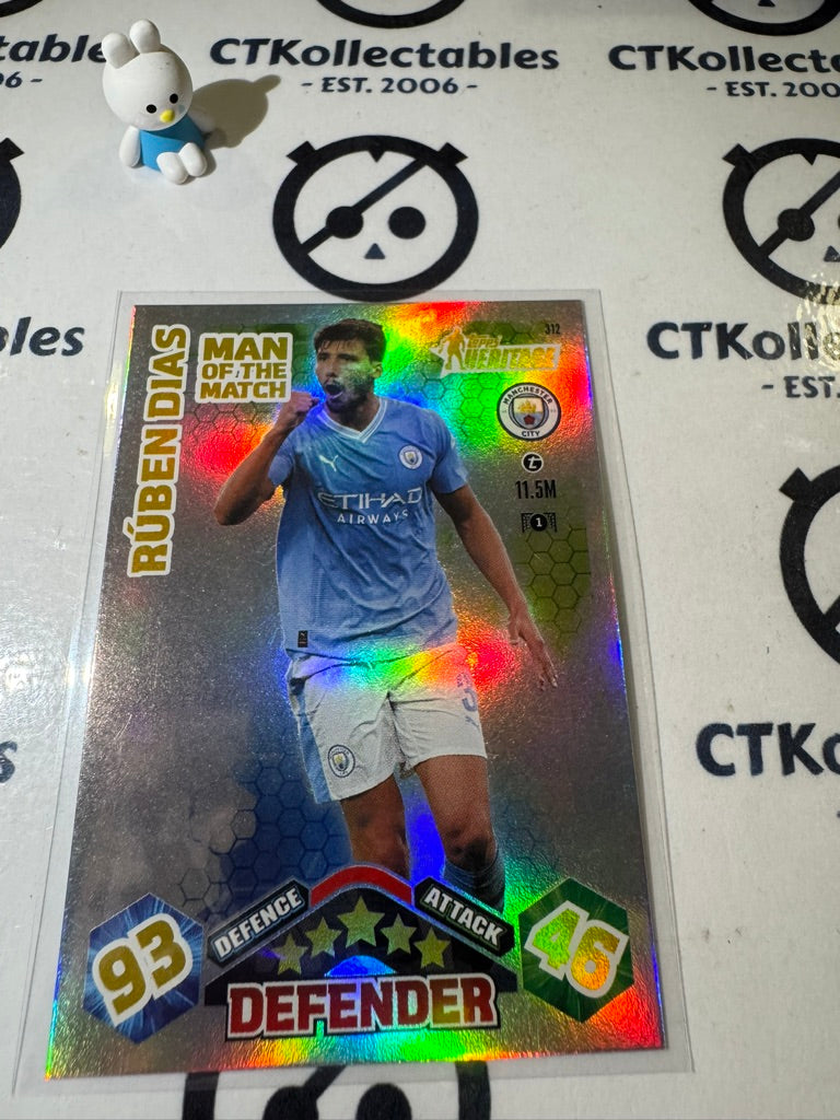 2023-24 TOPPS MATCH ATTAX HERITAGE RUBEN DIAS MAN OF THE MATCH HERITAGE #312