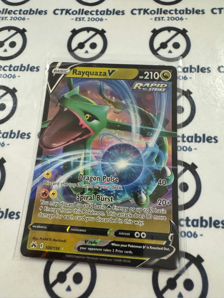 Rayquaza V Ultra Rare 100/159 2023 Crown Zenith Pokémon Card
