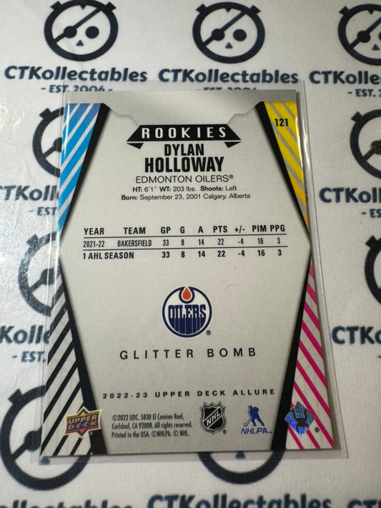 2022-23 Upper Deck Allure Rookies - #121 Dylan Holloway Glitter Bomb RC Oilers