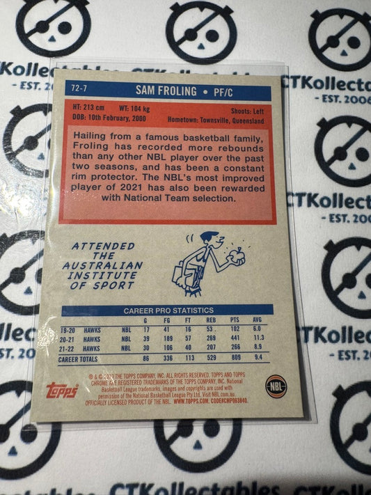 2022-23 Topps NBL Chrome Sam Froling "1972 Topps " #72-7 Hawks
