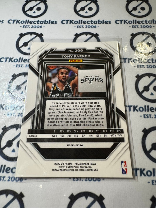 2022/23 Panini NBA Prizm Tony Parker Silver Prizm #299 Spurs