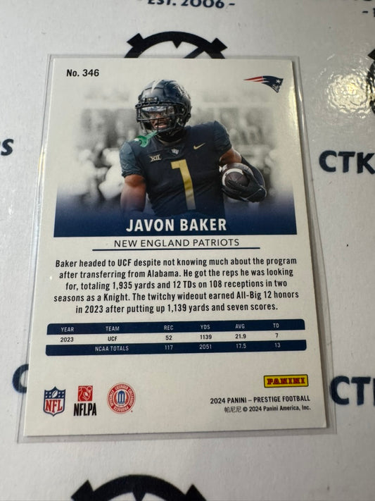 2024 NFL Prestige Dots Xtra Points Rookie #346 Javon Baker New England Patriots